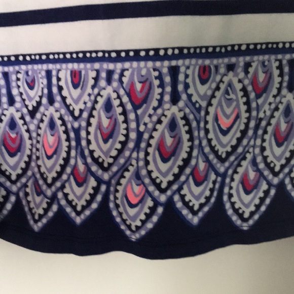 Lilly Pulitzer striped Tee shirt XL  peacock print - Picture 3 of 8